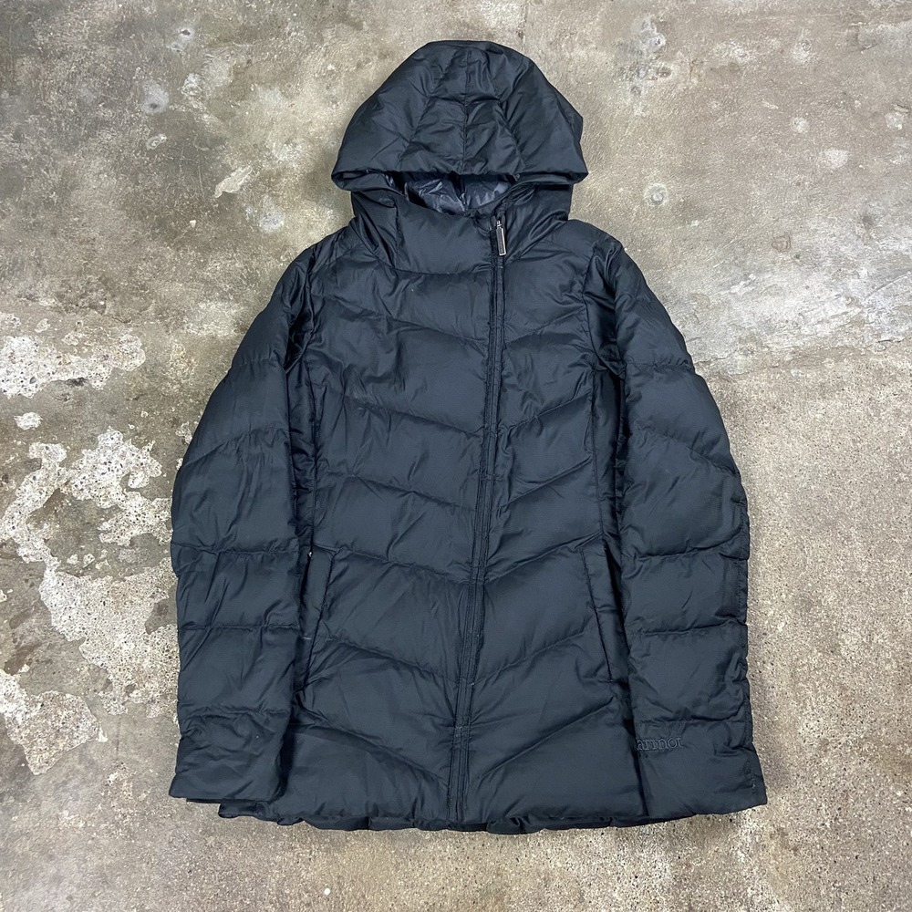 Marmot Ithaca 700 Down Parka Jacket Women's Size Small Black Full Zip Puffer